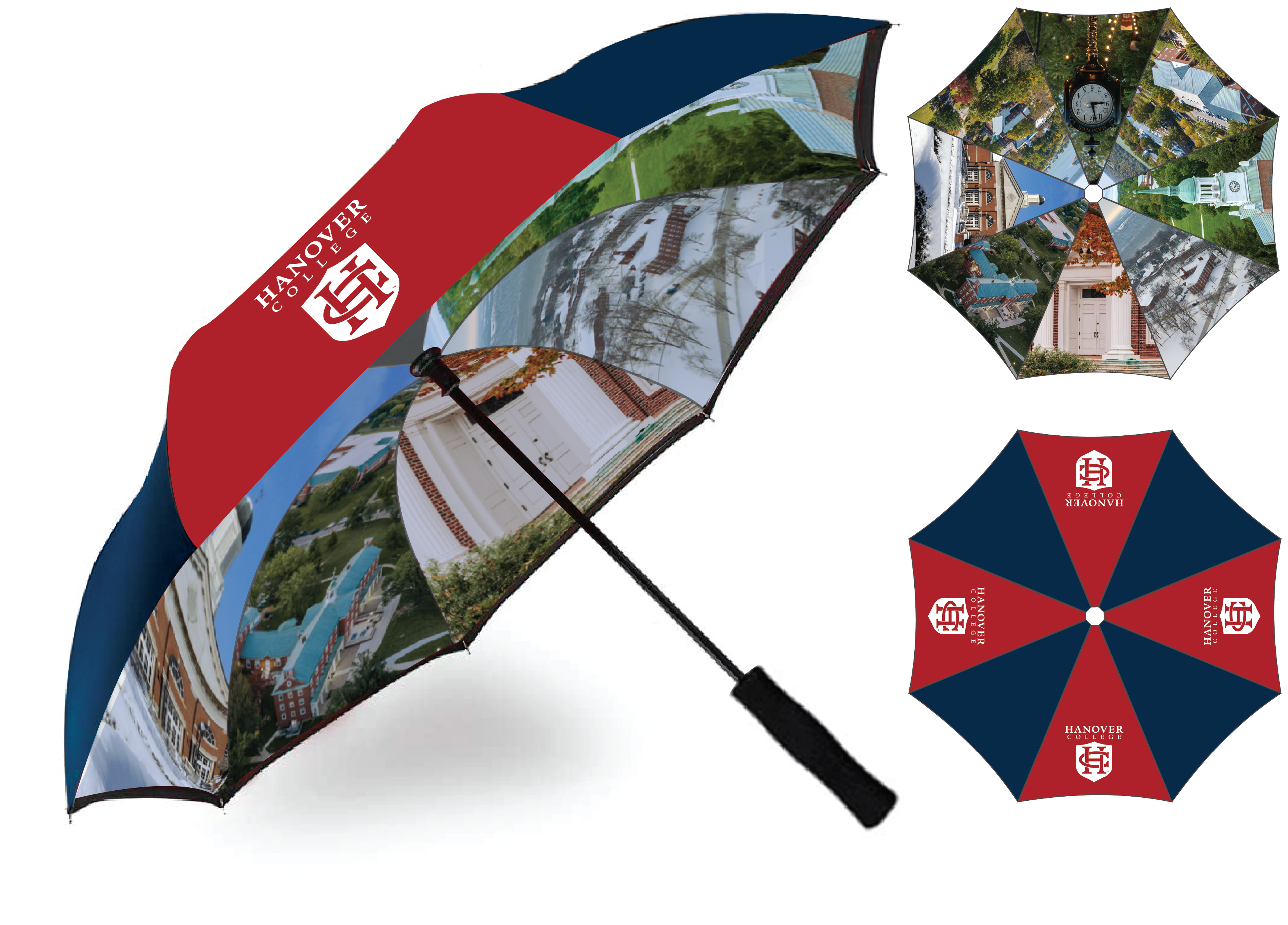 A custom Hanover College Umbrella